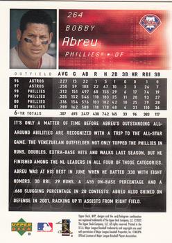 2002 Upper Deck MVP #264 Bobby Abreu Back