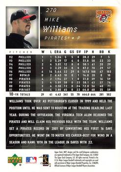 2002 Upper Deck MVP #270 Mike Williams Back