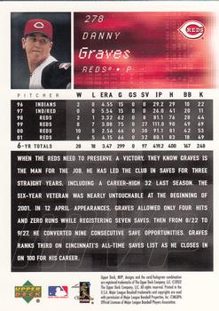 2002 Upper Deck MVP #278 Danny Graves Back