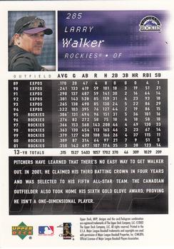 2002 Upper Deck MVP #285 Larry Walker Back