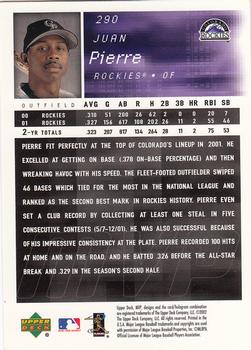 2002 Upper Deck MVP #290 Juan Pierre Back