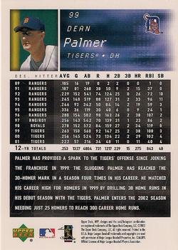 2002 Upper Deck MVP #99 Dean Palmer Back