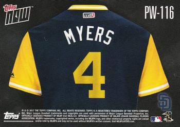 2017 Topps Now Players Weekend #PW-116 Wil Myers Back