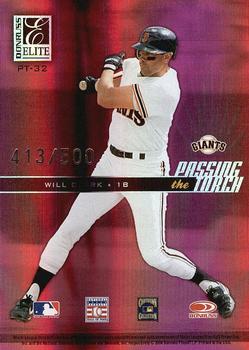 2004 Donruss Elite - Passing the Torch #PT-32 Willie McCovey / Will Clark Back