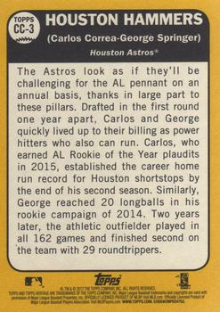 2017 Topps Heritage - Combo Cards #CC-3 Houston Hammers (Carlos Correa / George Springer) Back