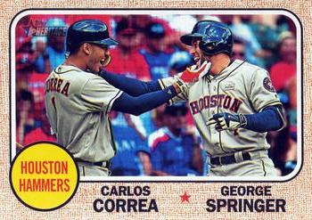 2017 Topps Heritage - Combo Cards #CC-3 Houston Hammers (Carlos Correa / George Springer) Front