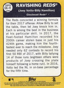 2017 Topps Heritage - Combo Cards #CC-11 Ravishing Reds (Joey Votto / Billy Hamilton) Back