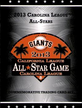 2013 Grandstand Carolina League All-Star Game #NNO Header Card Front