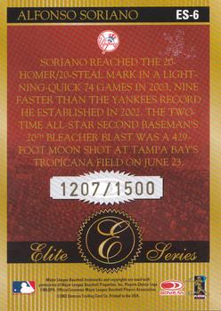 2004 Donruss - Elite Series #ES-6 Alfonso Soriano Back
