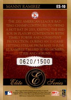 2004 Donruss - Elite Series #ES-10 Manny Ramirez Back