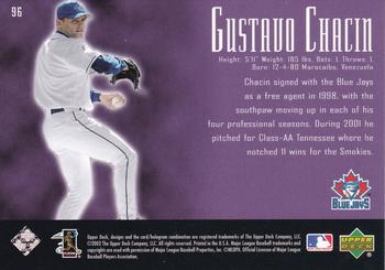 2002 Upper Deck Piece of History #96A Gustavo Chacin Back