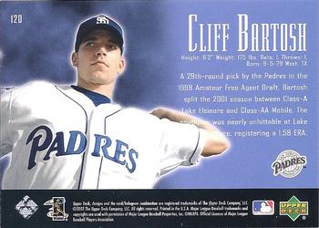 2002 Upper Deck Piece of History #120P Cliff Bartosh Back