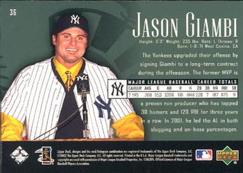 2002 Upper Deck Piece of History #36 Jason Giambi Back
