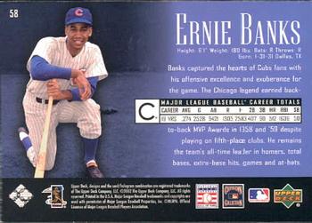 2002 Upper Deck Piece of History #58 Ernie Banks Back