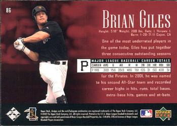2002 Upper Deck Piece of History #86 Brian Giles Back