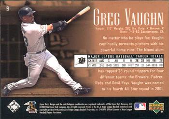2002 Upper Deck Piece of History #9 Greg Vaughn Back