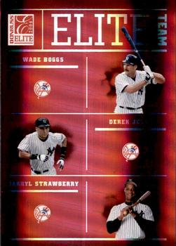 2004 Donruss Elite - Team #ET-6 Derek Jeter / Wade Boggs / Darryl Strawberry Front