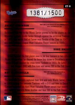 2004 Donruss Elite - Team #ET-9 Jackie Robinson / Roy Campanella / Duke Snider Back
