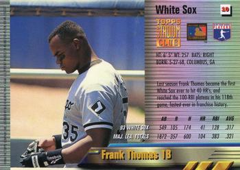 1994 Stadium Club - Finest Members Only #10 Frank Thomas Back
