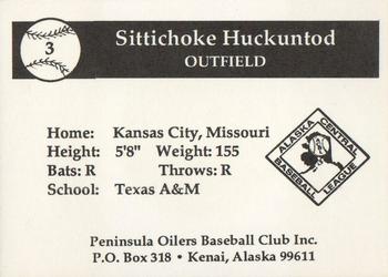 1991 Peninsula Oilers #NNO Sittichoke Huckuntod Back