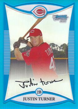 2008 Bowman Chrome - Prospects Blue Refractors #BCP171 Justin Turner Front