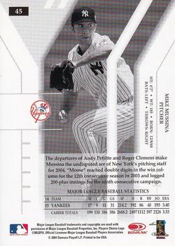 2004 Donruss Elite - Turn of the Century #45 Mike Mussina Back