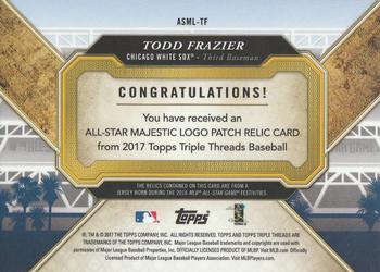 2017 Topps Triple Threads - All-Star Majestic Logo Patch #ASML-TF Todd Frazier Back