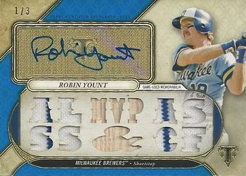 2017 Topps Triple Threads - Autograph Relics Sapphire #TTAR-RY1 Robin Yount Front