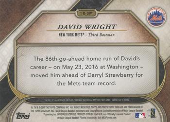 2017 Topps Triple Threads - Triple Threads Relics Silver #TTR-DW1 David Wright Back