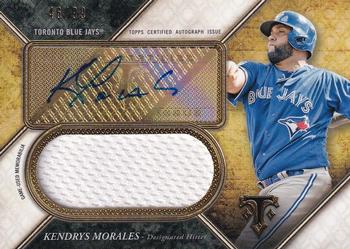 2017 Topps Triple Threads - Unity Autograph Jumbo Relics #UAJR-KM Kendrys Morales Front