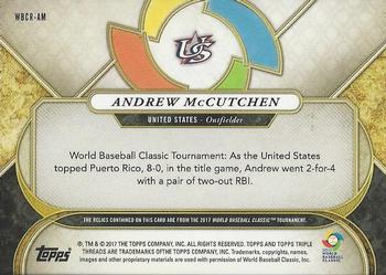 2017 Topps Triple Threads - World Baseball Classic Relics #WBCR-AM Andrew McCutchen Back