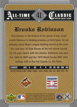 2002 Upper Deck Sweet Spot Classics #41 Brooks Robinson Back