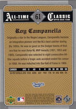 2002 Upper Deck Sweet Spot Classics #61 Roy Campanella Back