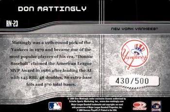 2004 Donruss Elite Extra Edition - Round Numbers #RN-23 Don Mattingly Back