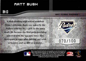 2004 Donruss Elite Extra Edition - Round Numbers Signature #RN-13 Matt Bush Back
