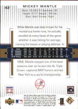 2002 Upper Deck Ultimate Collection #42 Mickey Mantle Back