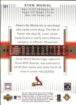 2002 Upper Deck Ultimate Collection #51 Stan Musial Back