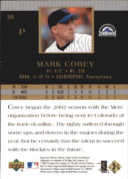2002 Upper Deck Ultimate Collection #69 Mark Corey Back
