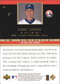2002 Upper Deck Ultimate Collection #76 Eric Good Back