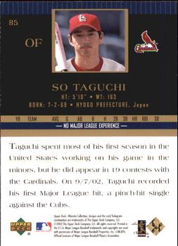 2002 Upper Deck Ultimate Collection #85 So Taguchi Back
