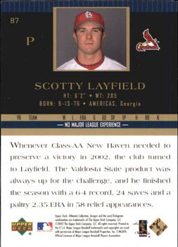 2002 Upper Deck Ultimate Collection #87 Scotty Layfield Back