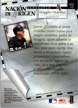 2004 Donruss Estrellas - Nacion de Origen #NO10 Magglio Ordonez Back