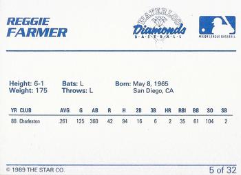 1989 Star Waterloo Diamonds - Platinum #5 Reggie Farmer Back