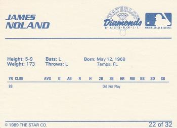 1989 Star Waterloo Diamonds - Platinum #22 James Noland Back