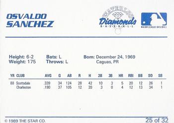1989 Star Waterloo Diamonds - Platinum #25 Ozzie Sanchez Back