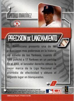 2004 Donruss Estrellas - Precision de Lanzameinto #4 Pedro Martinez Back