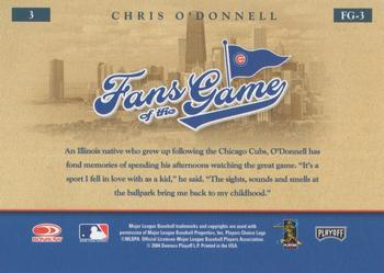 2004 Donruss Leather & Lumber - Fans of the Game #FG-3 Chris O'Donnell Back