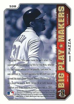 2002 Upper Deck Victory #538 Mike Piazza Back