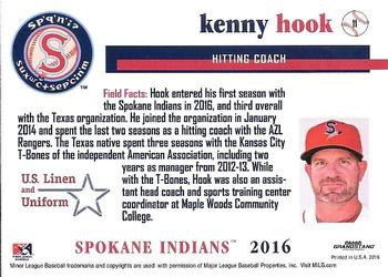 2016 Grandstand Spokane Indians #11 Kenny Hook Back