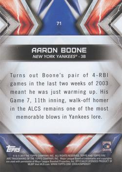 2017 Topps Fire #71 Aaron Boone Back